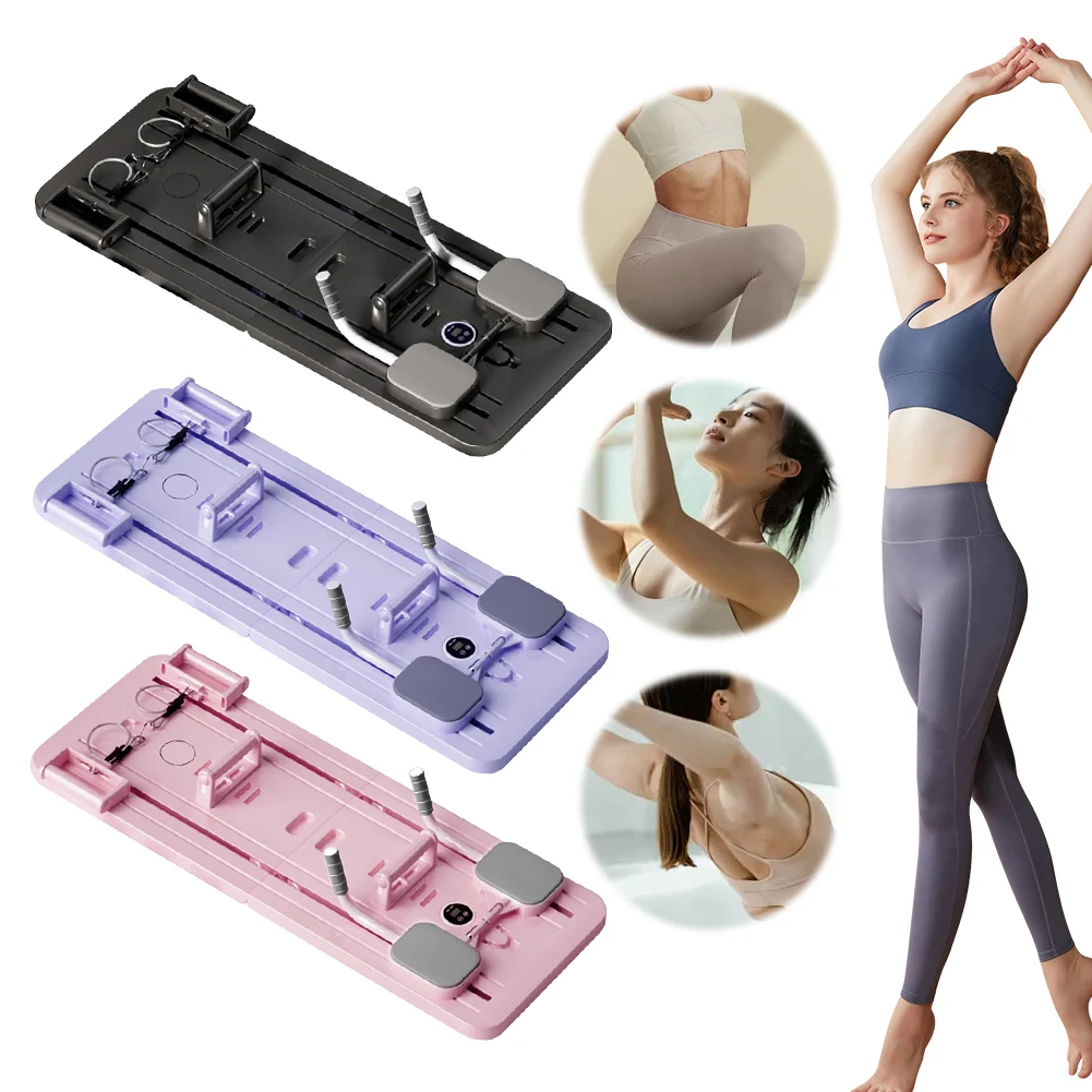 Buikspieroefenbord Fitnessbord met mat en toonbank Push-upbord Automatische rebound Pilates Hervormer Set Fitnessapparatuur