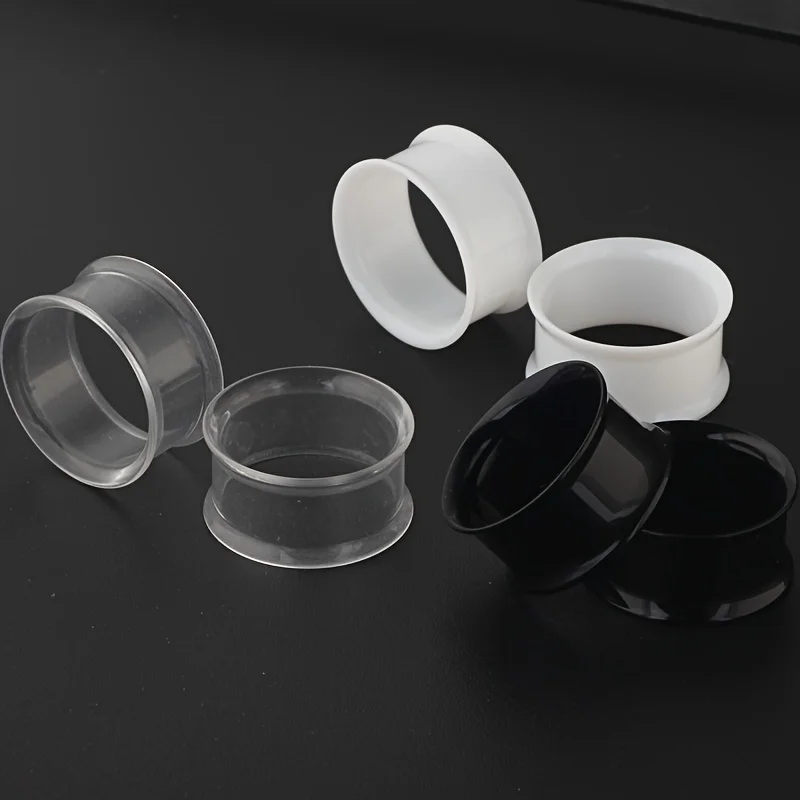 6pcs Hollow Acrylic Double Flared Saddle Ear Tunnels Plug Gauges Stretcher Expander Body Piercing Jewelry 3-16mm Size