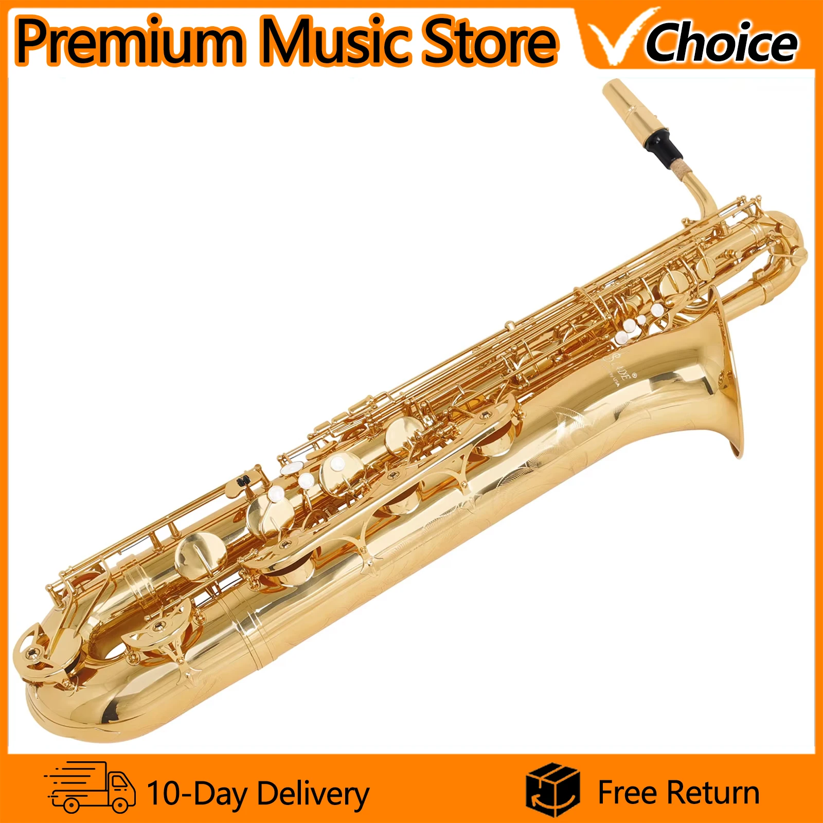 SLADE Bariton-Saxophon E-Flat Handgeschnitzte Holzblasinstrumente mit Reinigungstuch Handschuh Bariton-Teile & Zubehör