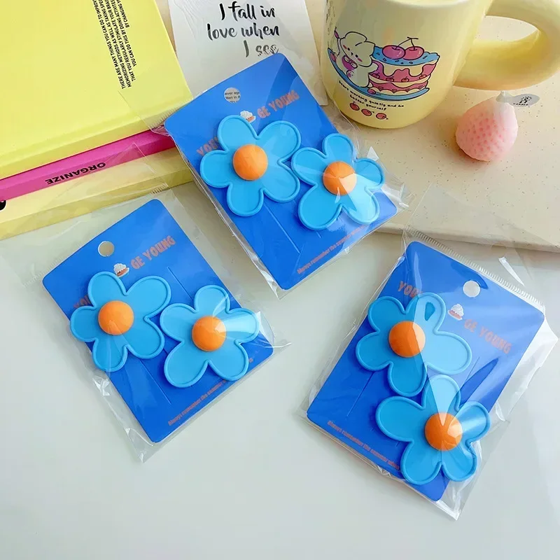2Pc Koreaanse Schattige Kleurrijke Bloem Haarspeld Hairgrip Haarspeldjes Voor Meisjes Vrouwen Kinderen Childs Vintage Krab Voor Cadeau Haar Accessoires