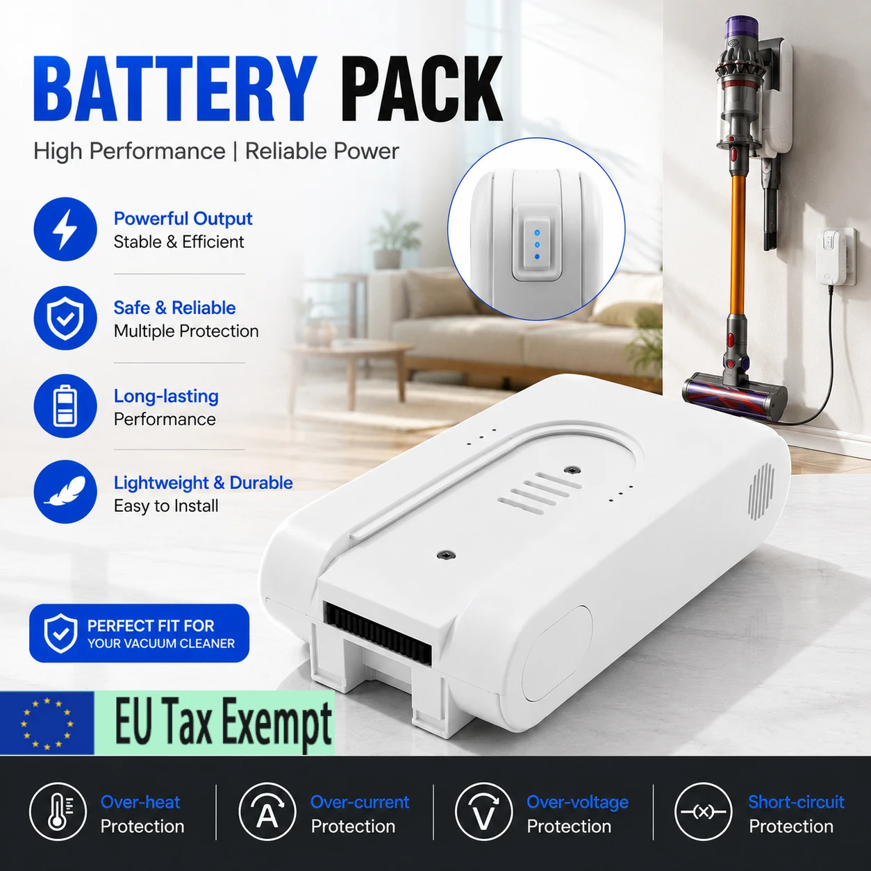 Ersatzakku 25,2V 5000mAh Kompatibel mit Xiaomi, Mijia und Dreame G10 R10 G101S Staubsauger-Akku