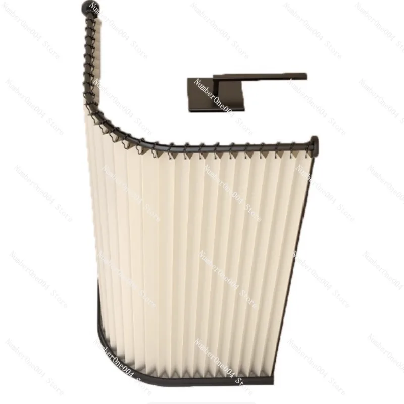 

For Folding Shower Curtain Magnetic Suction Set Non-punching Bathroom Tarp Toilet Curved Shower Wet and Dry Separation Partition