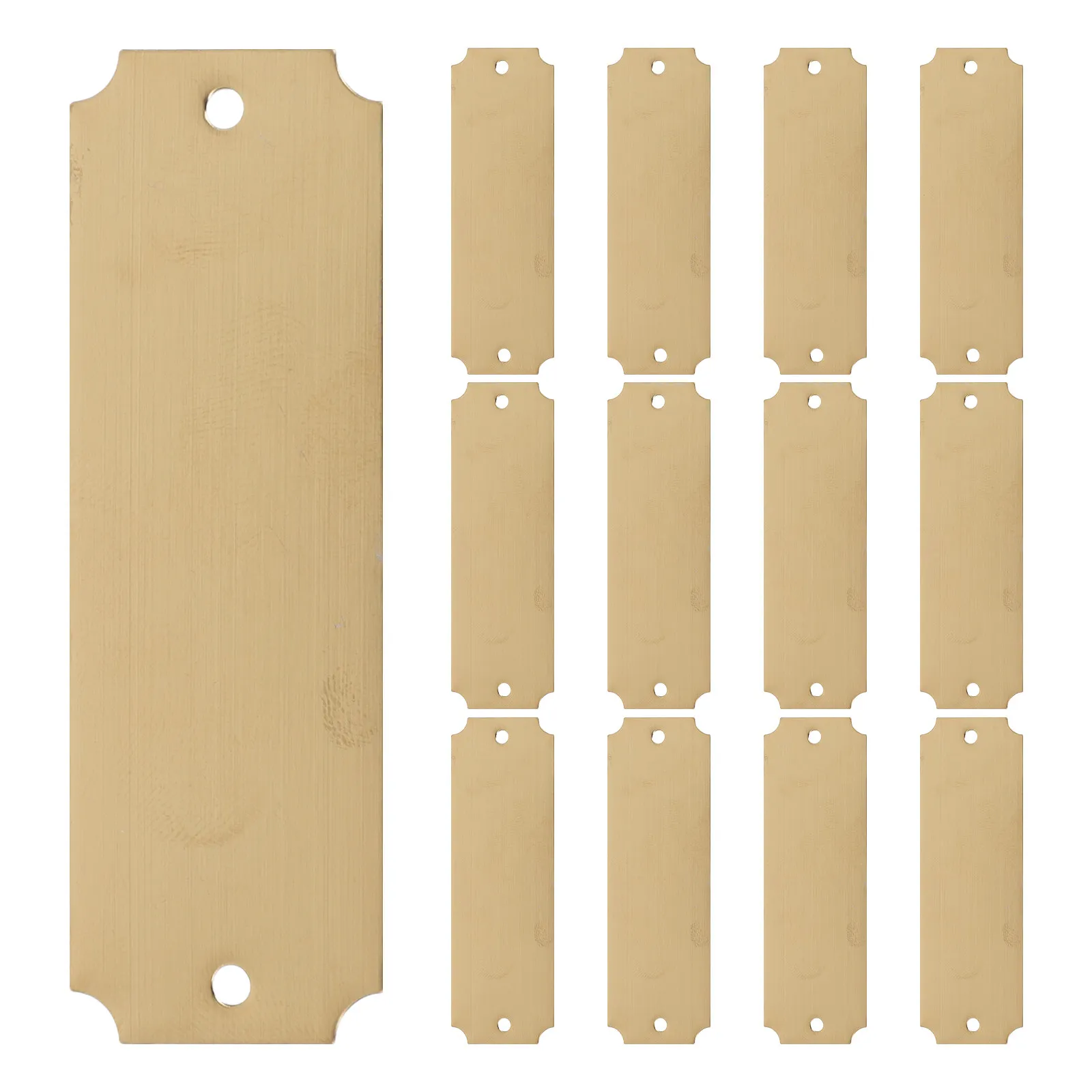 

12Pcs Blank Metal Name Tags Stainless Steel Rectangle Engraving Plates 3x1 Inches Golden for Office Desk Labels Luggage