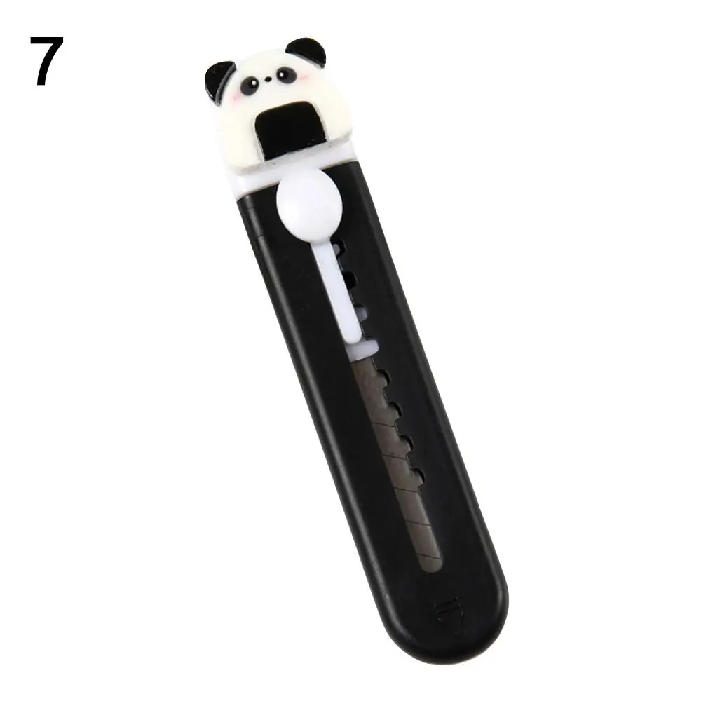 Taglierina per panda in plastica di moda Forniture per ufficio scolastico per cartoni animati Utensile da taglio per carta Tagliacarte retrattile in resina