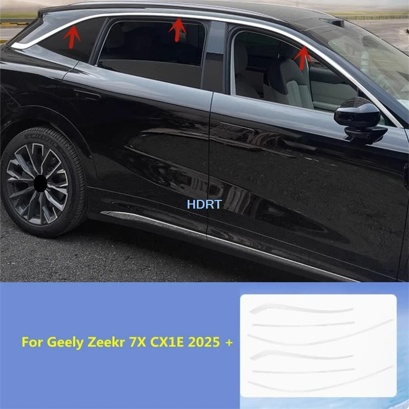 

For Geely Zeekr 7X CX1E 2025 + Car Styling Window Side Glass Strip Front Hood Cover Trim Body Part Accessories Exterior Sticker