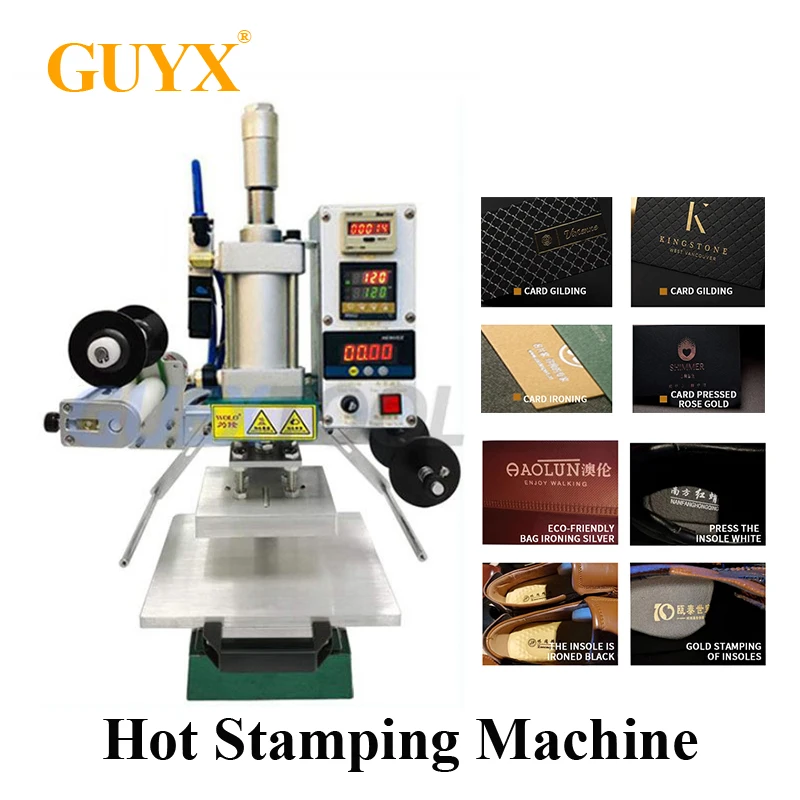 10x13cm Automatic Hot Foil Stamping Machine Pneumatic Bronzing Machine Embossing Press Machine For PVC Card Leather Paper Wood