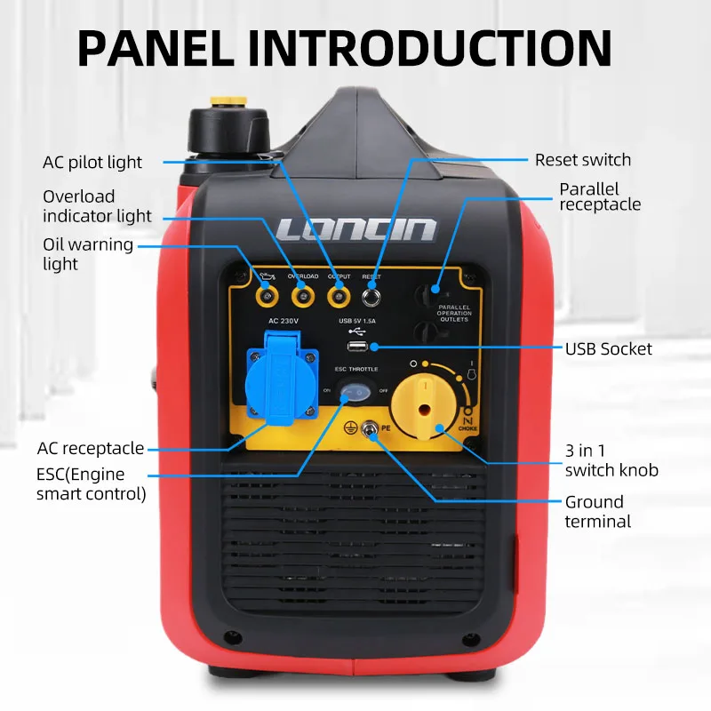 LONCIN GR2300IS 230V Electric Gasoline Power Portable Generator Frequency 2.3kw High Power Low Noise Outdoor Electric Conversion