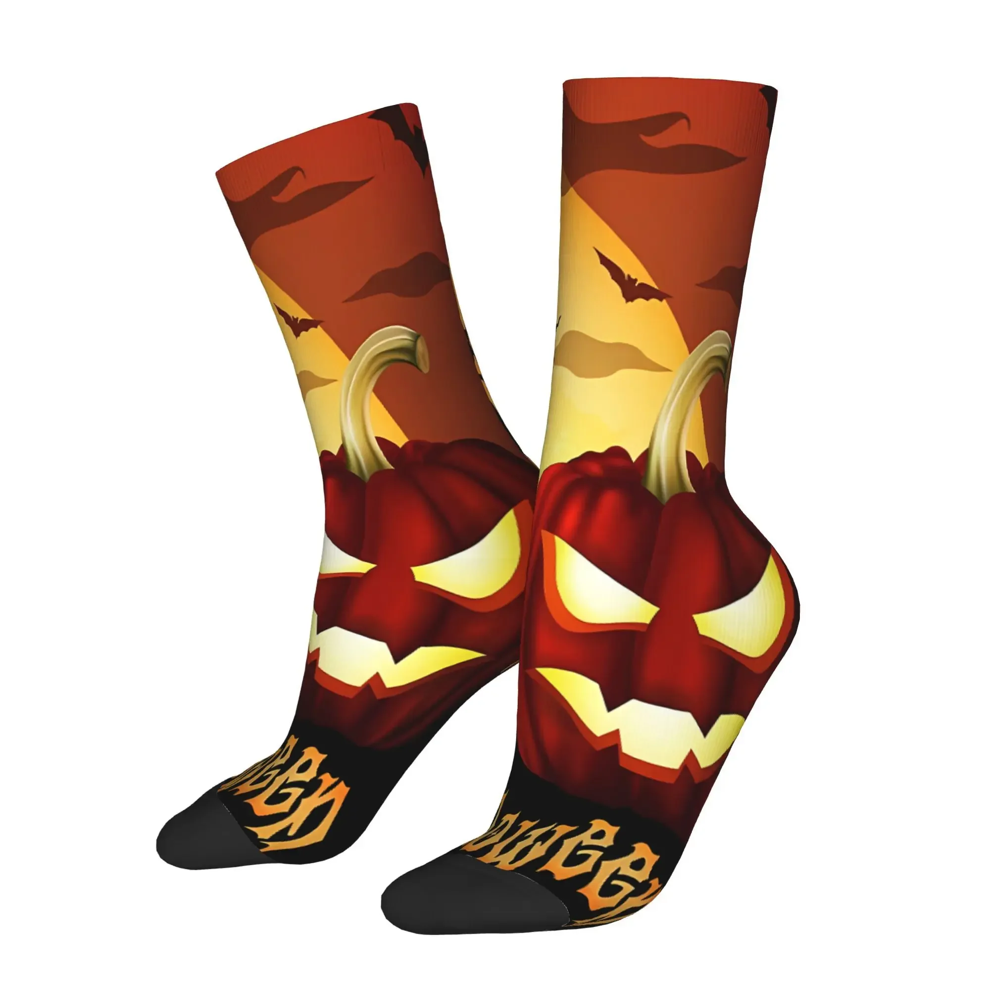

Happy Halloween Creepy Pumpkin Sock Printed Man Polyester