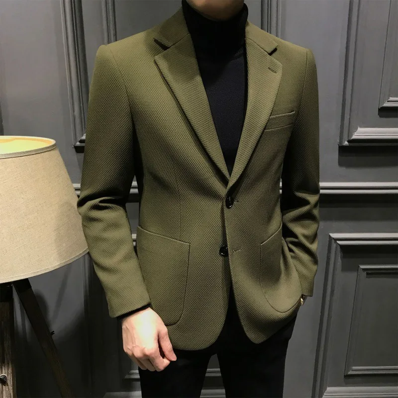 

L825 handsome men's suit 2023 autumn new business fashion formal wear youth casual groom suit jacket