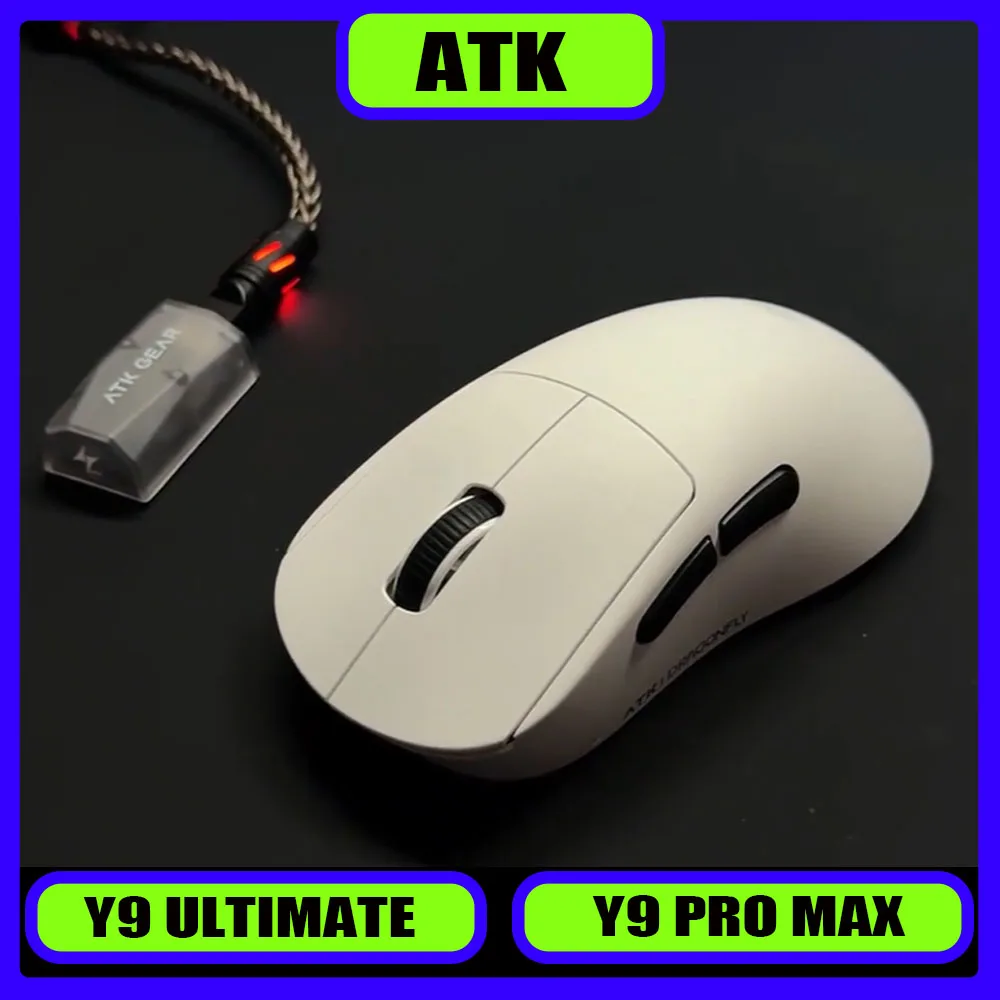 

ATK Dragonfly Y9 Ultimate Pro Max Wireless Mouse Lightweight Dual 8000Hz Polling Rate PAW3395 Ultra/ PAW3950 Ultra Gaming Mice