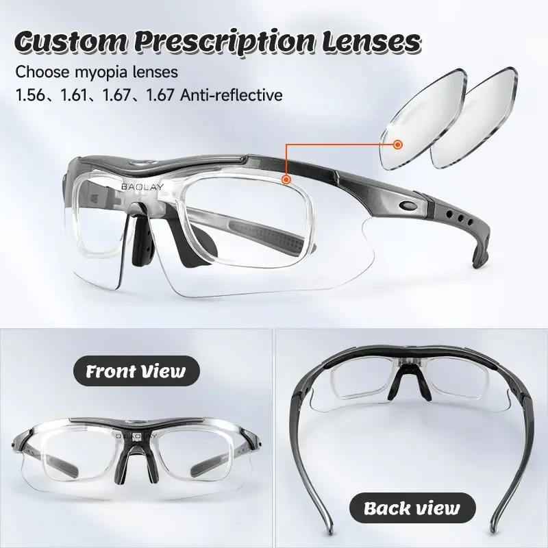 Custom Prescription Cycling Glasses for Myopia - Provide Your Prescription for Customized Lenses Ideal for Biking Enthusiasts