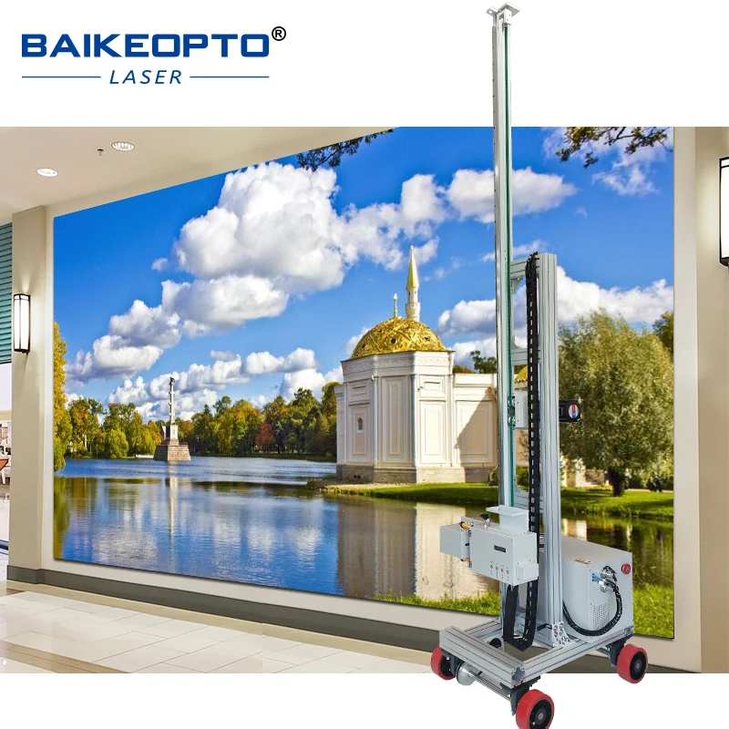 

BK-GP1400X Автоматический настенный и напольный принтер 2 в 1, настройка языка, печатающая головка Epson, двойная DX7 CMYKW, цветная, высота печати 2,5 м
