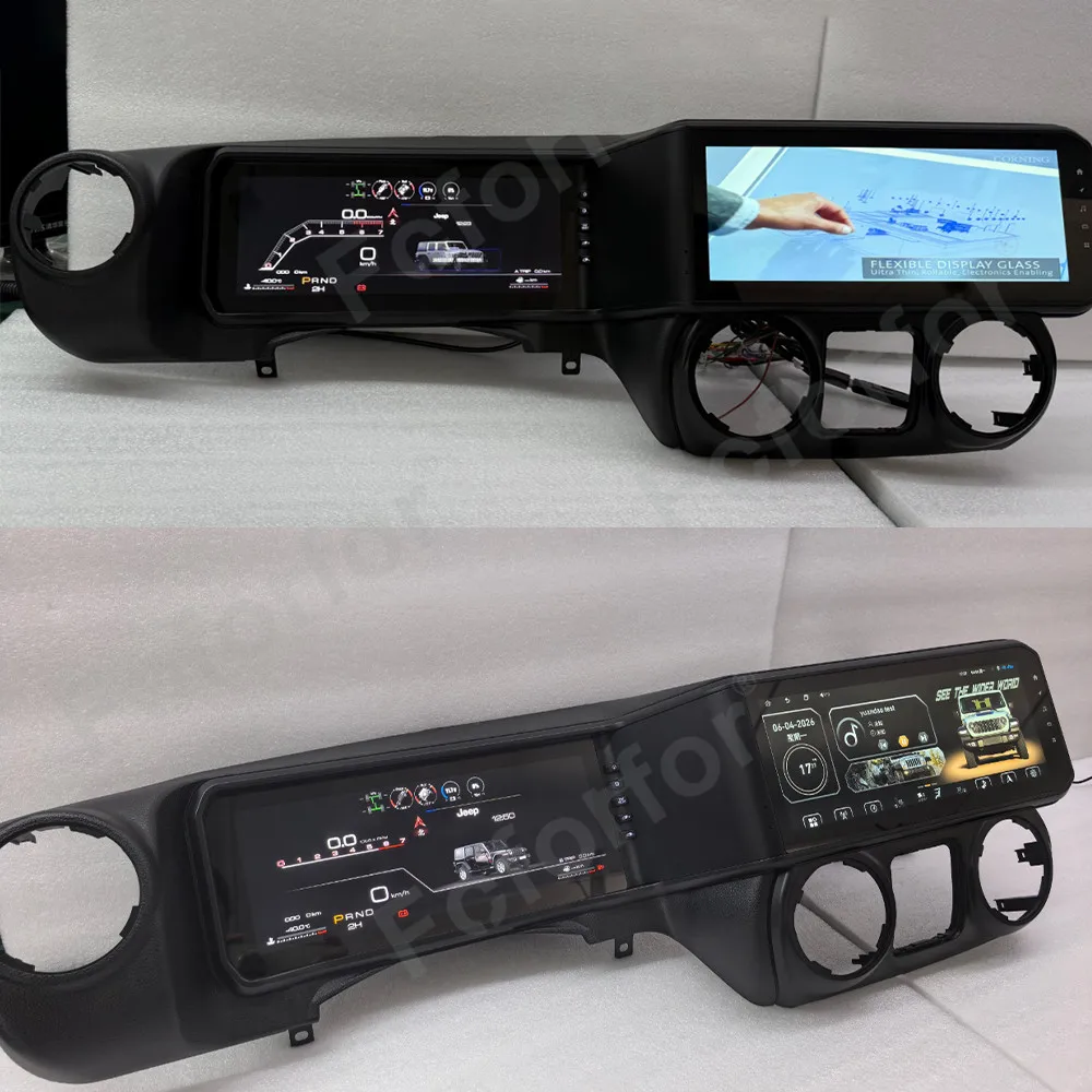 Car Media Android 13 CarPlay For Jeep Wrangler 2010-2017 Stereo Head unit Qualcomm HD Dual 12.3 Inch Screen Car GPS Navigation