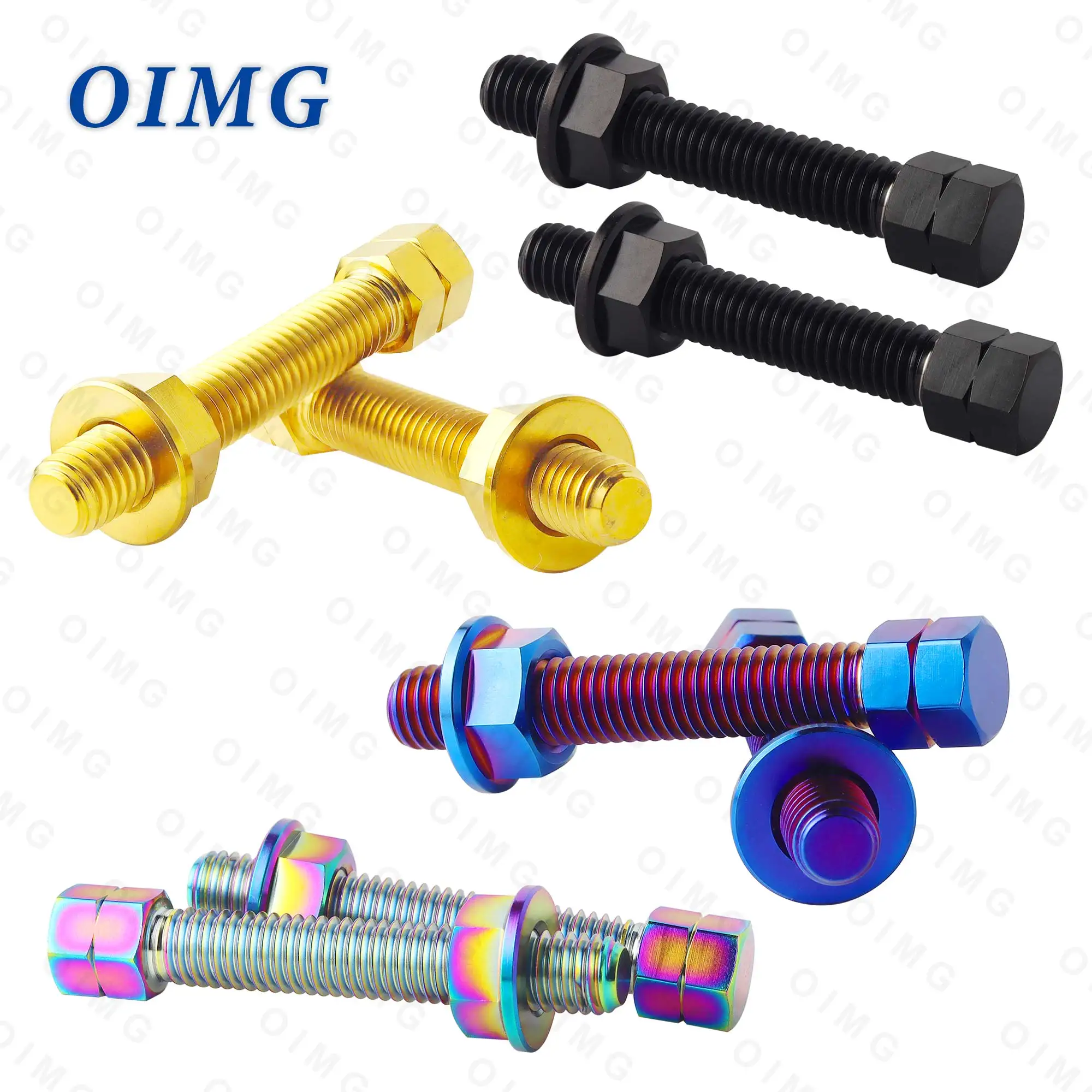 

Chain Adjuster Bolt Nut Motorcycle Rear Axle Blocks M8 M10 Titanium Motocross Swingarm Bolt Screw Repair Tensioners Fastener