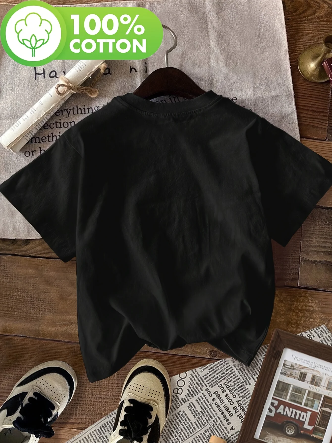 Vintage Rock N Roll Wild Spirit Lets Rock Guitar Floral. تي شيرت مطبوع، قميص كاجوال بأكمام قصيرة ورقبة دائرية للصيف والربيع، #5