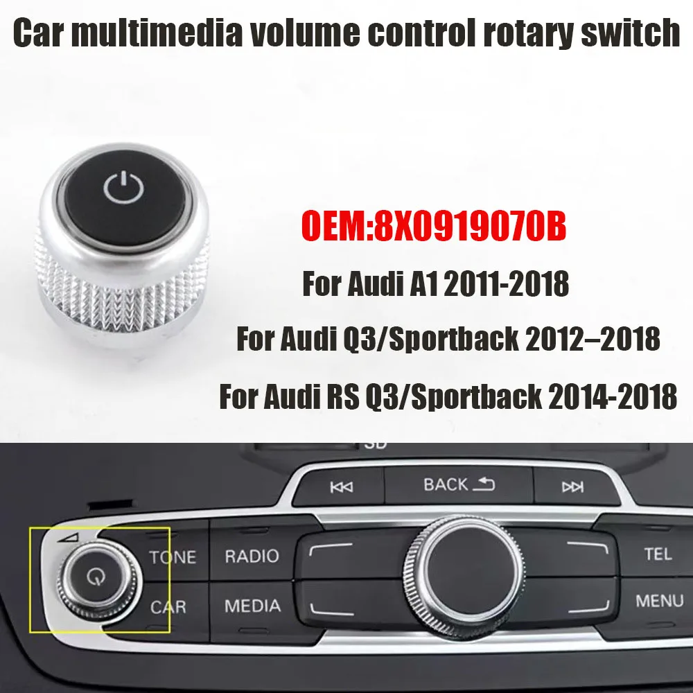 Sistema Multimedia Interactivo para Automóvil, Perilla de Control de Radio 8X0919070B para Audi A1 Q3/Sportback RS Q3/Sportback, Accesorios para Automóvil