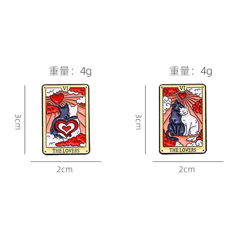 2-piece Valentine's Day Black and White Cat Tarot Romantic Couple Outfit with Hat, Backpack, Brooch, Badge, and Accessories Gift