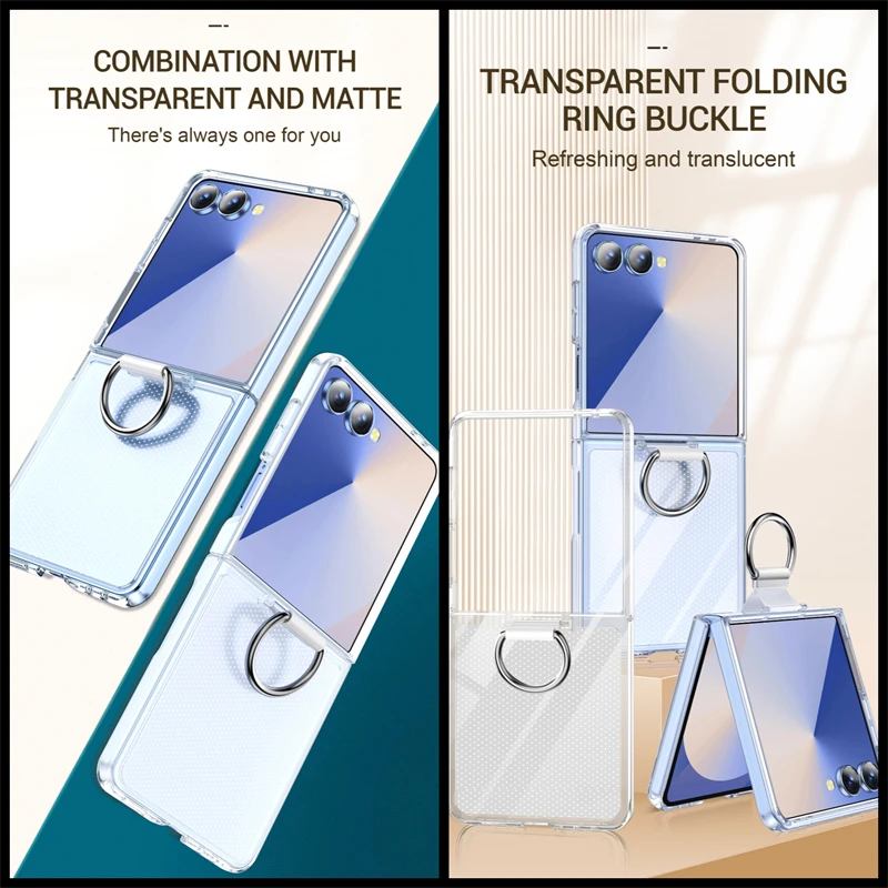 Etui na telefon z pierścieniem i funkcją uchwytu, odporne na wstrząsy, do Galaxy Z Flip 7 6 5 4 3, do Samsung Z Flip7 ZFlip7 flip6 5G, twarda obudowa tylna z PC