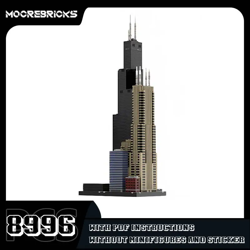 MOC-41835 Franklin Centrum En Schroeien Toren Bouwstenen Wolkenkrabber Landschapsmodel Creatieve Bakstenen Speelgoed Kinderen Kerstcadeaus