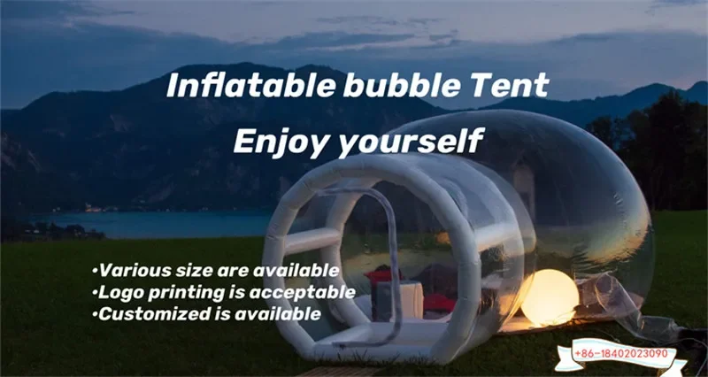 Casa inflable transparente gigante de la burbuja de la tienda de la bóveda de la burbuja del acontecimiento al aire libre 10*6.5ft