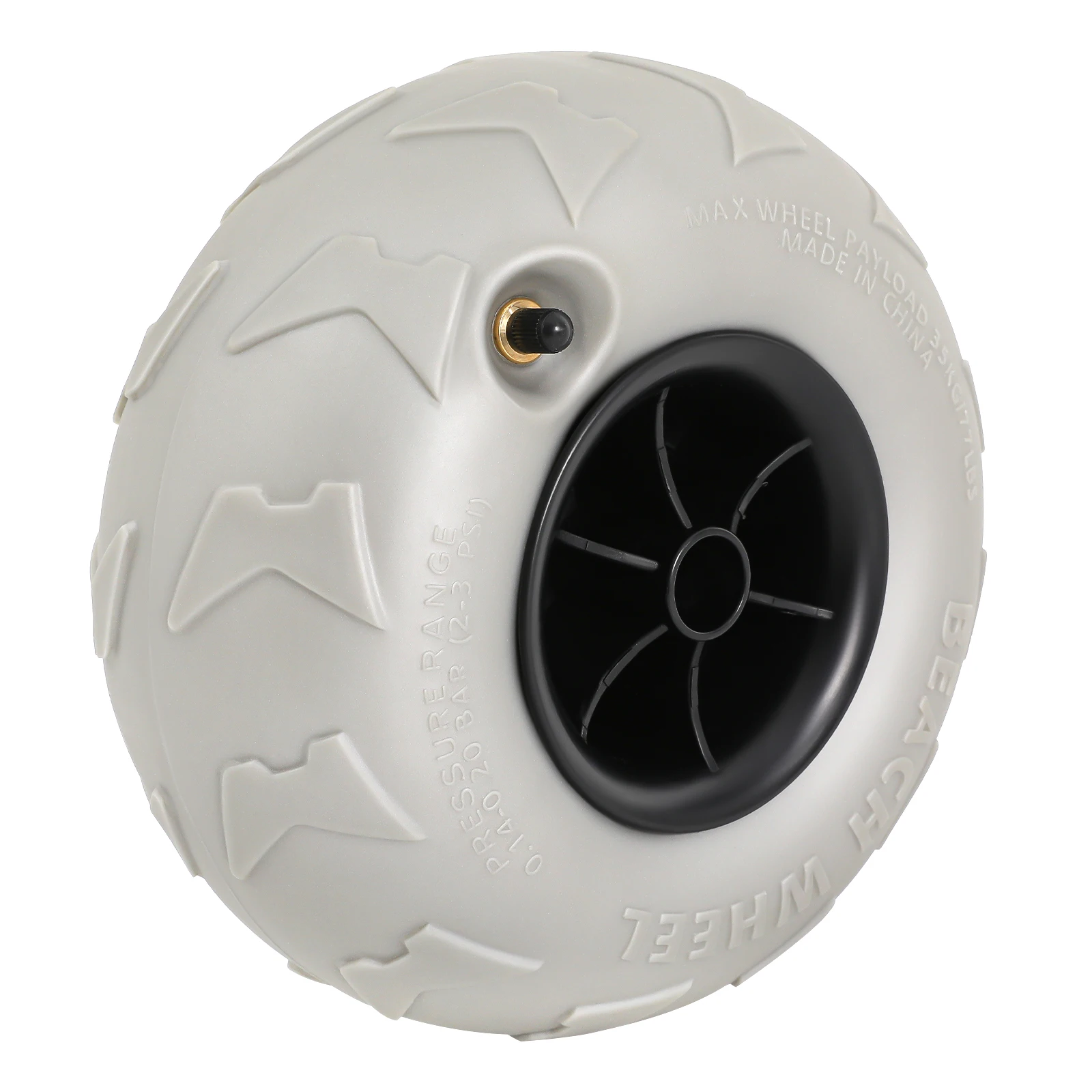 عجلات شاطئ متينة لسهولة النقل، هيكل PVC شديد التحمل، أقصى حمولة 88.18 رطل، مضادة للانزلاق، مثالية لقوارب الكاياك