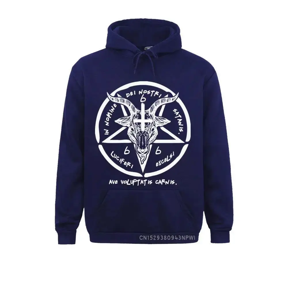 Baphomet Hoodie For Men Demon Hoody Hooded Sigil Of Satan Sweatshirt 90s Goat Head Cool Pullover God Clothes