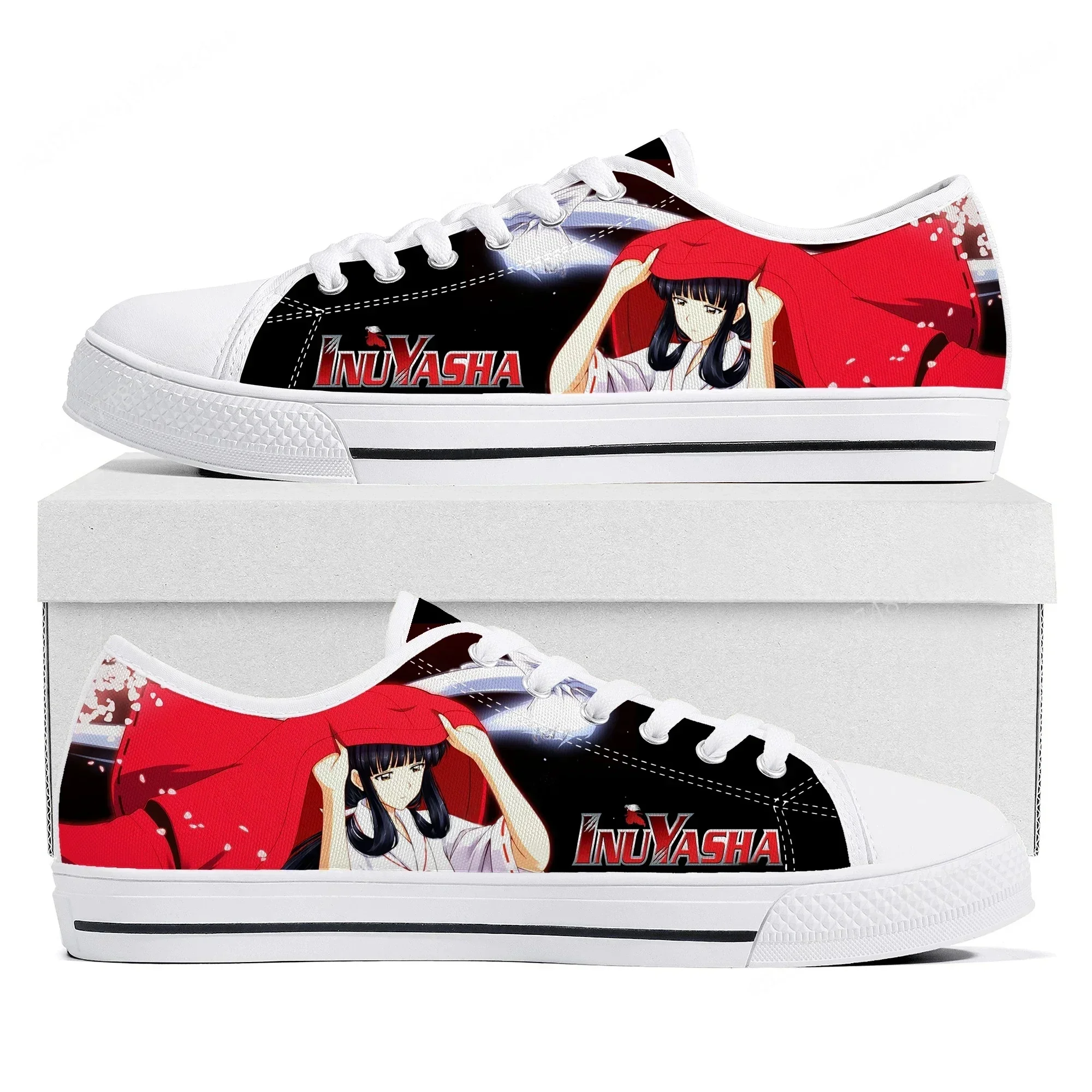 

Низкие кеды Kikyo для женщин, мужчин и подростков, высококачественные парусиновые кроссовки Inuyasha, обувь на заказ в стиле аниме, комиксов и манги