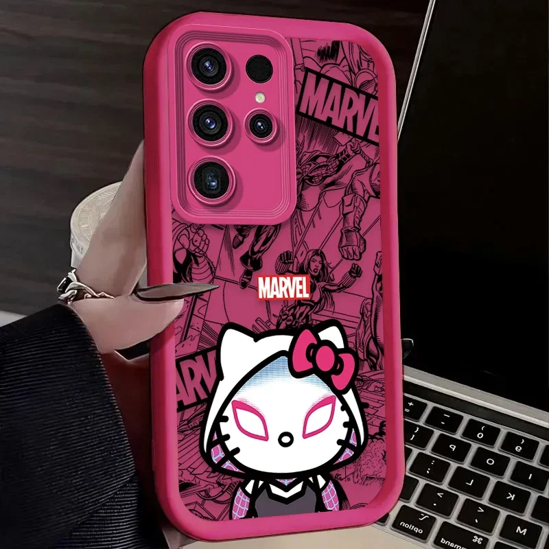 Funda Marvel Spider Man Hello Kitty para Samsung Galaxy S24 S25 S23 Ultra S22 S21 Plus FE A36 A56 A26 A16 A06 A15 A25 A35 A55 5G