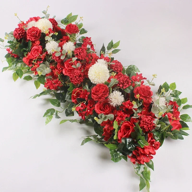 

50cm DIY Wedding Flower Wall Decoration Flower Row Road Lead Simulation Peony Rose Artificial Flower Row Background Decoration