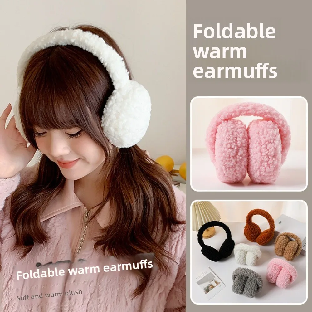 New Versatile Winter Ear Muffs Windproof Warm Solid Color Ear Warmer Folding Thickened Earflap Women Men
