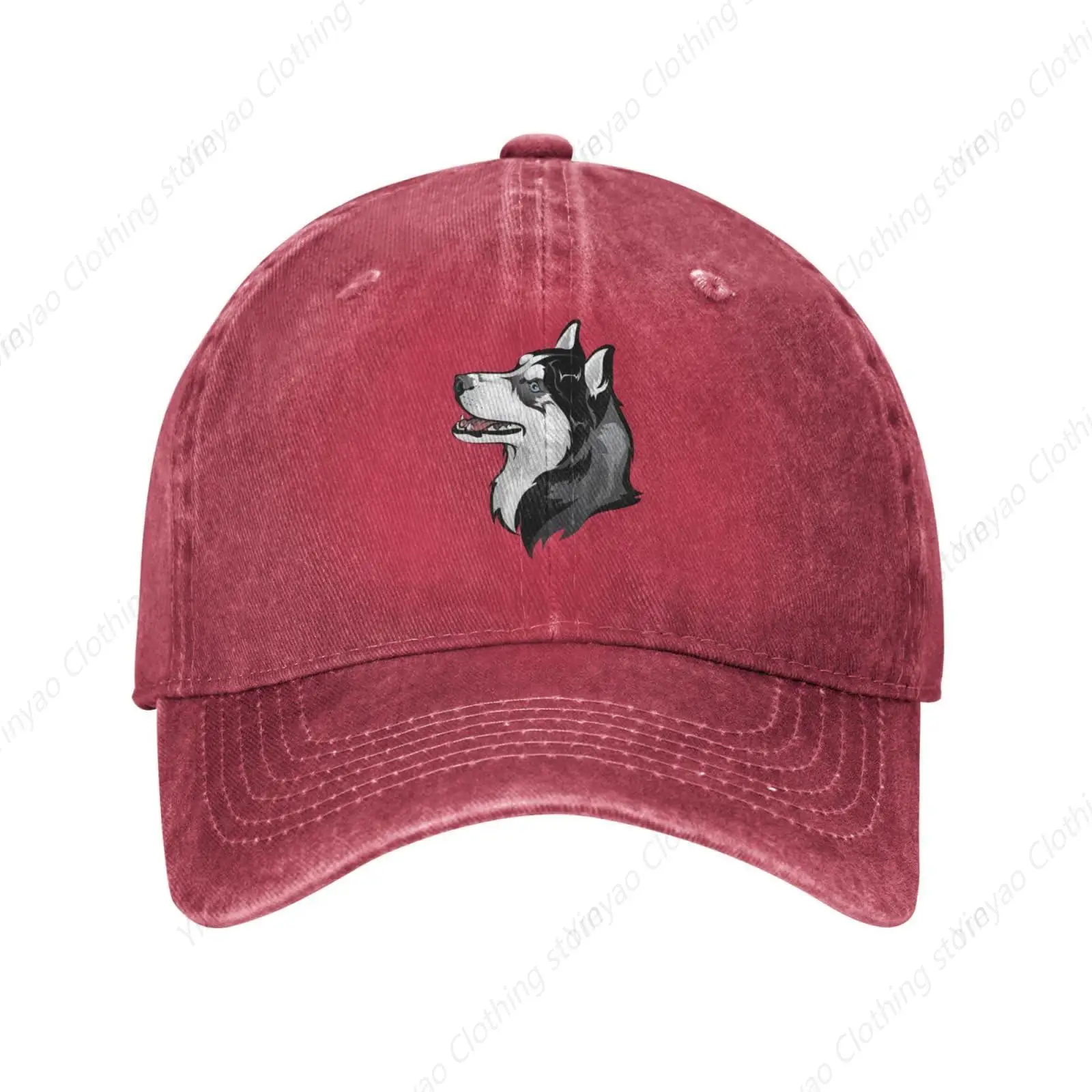 Naughty Husky Pattern Retro Cowboy Hat Fashion Cool Baseball Hat Outdoor Snap Truck Hat