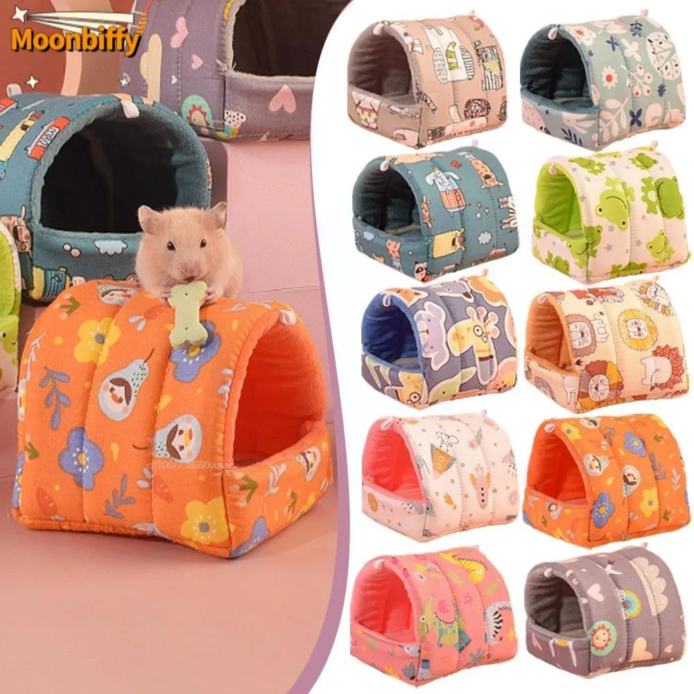 Soft Hamster House Rabbit Rodent Guinea Pig Rat Cage Nest Small Animal Sleeping Bed Winter Warm Cotton Mat Accessories Hedgehog