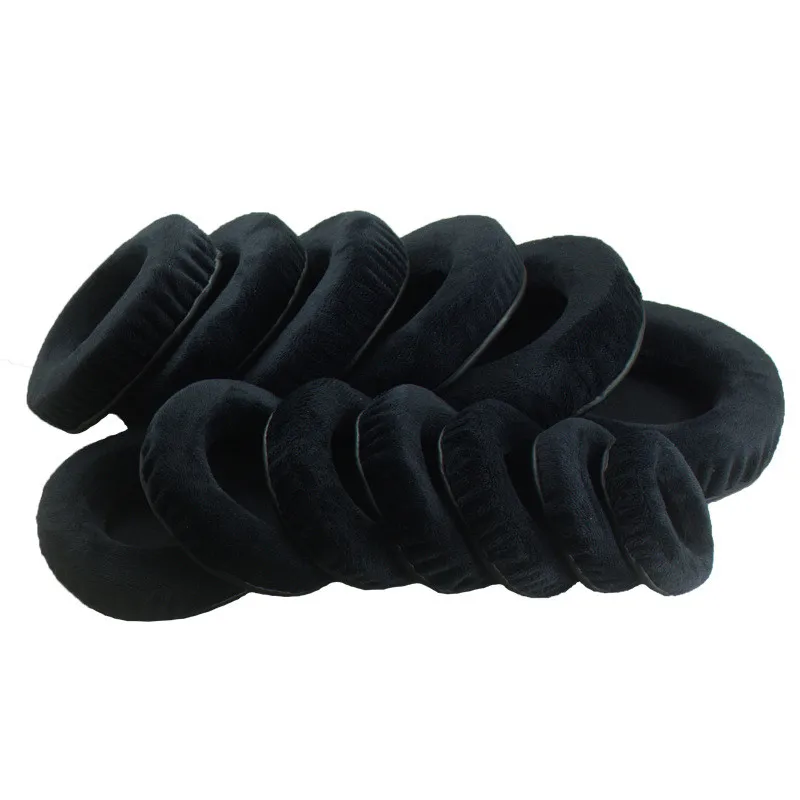 

2pcs Velvet Fabric Earpad 60MM 65 70 75 80 85 90 95 MM 100MM 105MM 110MM Headphone Earmuffs Ear Pads Headset Foam Cushion black