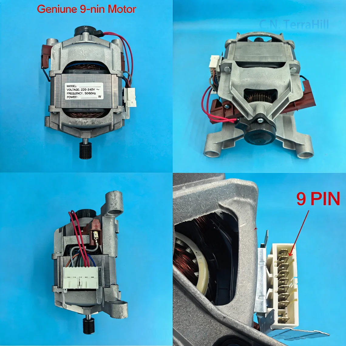 Washing Machine Drum Motor 9-Pin Replacement Part for Little Swan Roller Washer, Compatible with Weiling Motor, New Electric