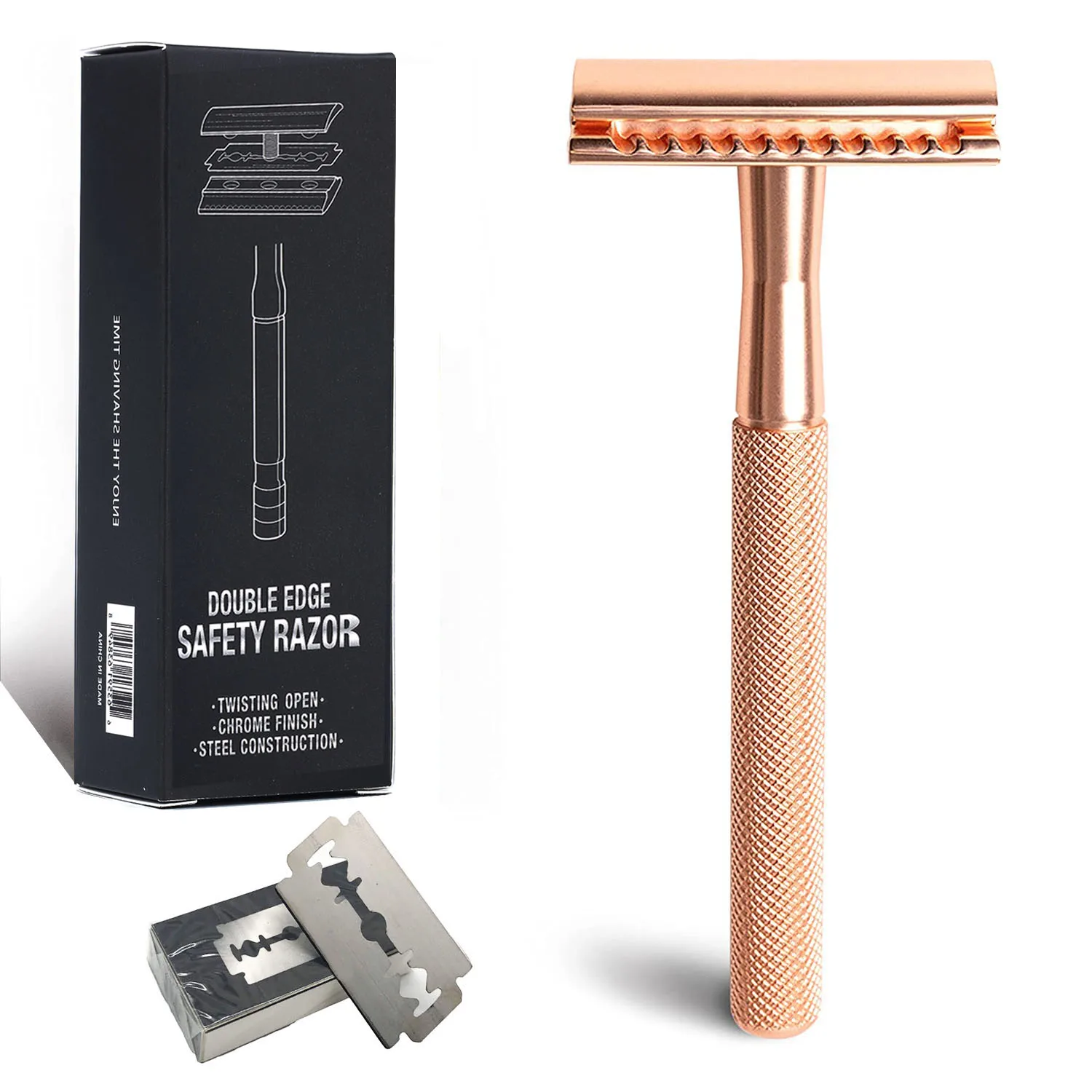 Stainless Steel Safety Razor with Weighted Handle for Men Double Edge Blade Refills, Single Blade Razor for Shaving, Male Shaver