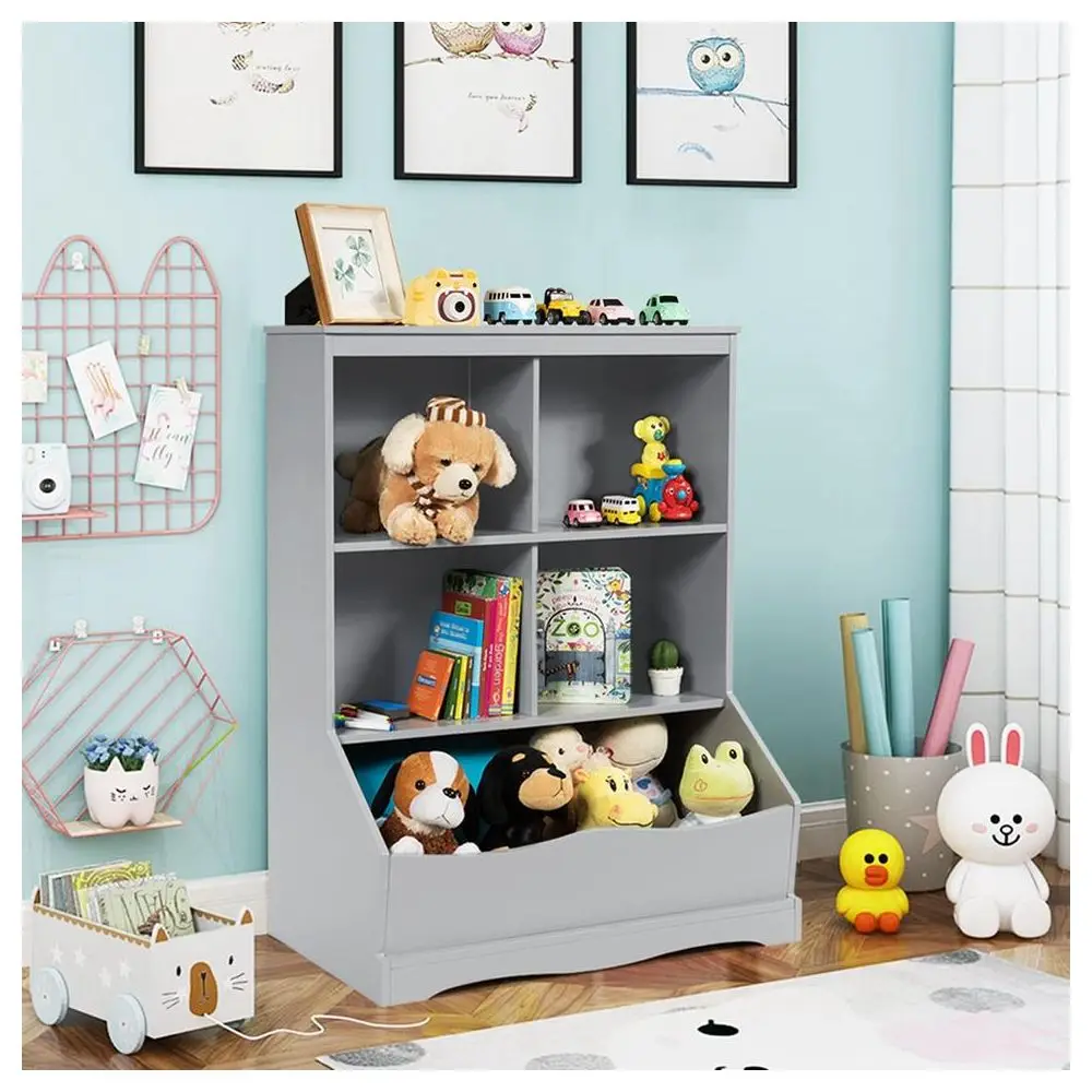 Kids' Storage And Shelving Toy Storage3Tier Childrens MultiFunctional Bookcase Toy Storage Bin Floor Cabinet