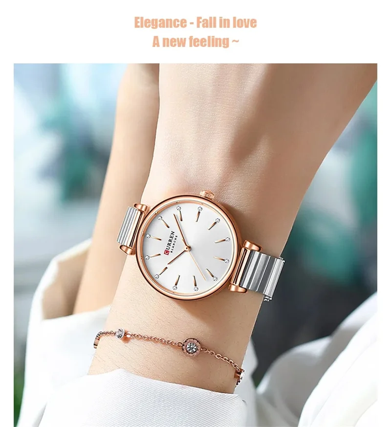 CURREN 9081 Elegante Damen-Quarzuhr, wasserdicht, Edelstahlarmband, Business-Damenuhr, Relojes De Mujer – Detail 5