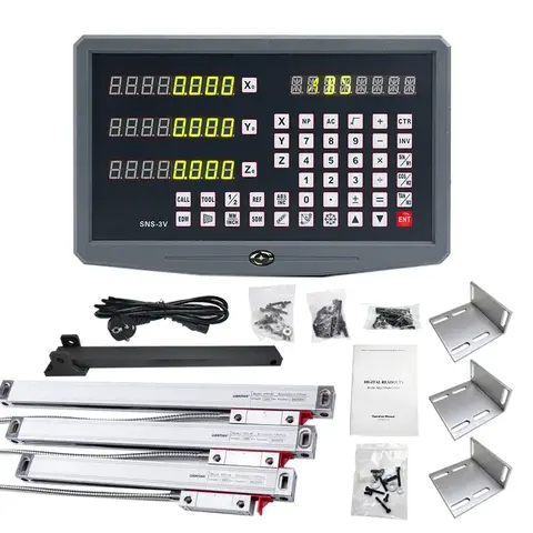 SNS-3V 디스플레이 밀링 선반 기계 DRO 디지털 판독 AC110V/220V 및 3개 0-1000mm 선형 스케일 변위 인코더 SNS-3V 디스플레이 밀링 선반 기계 DRO 디지털 판독 AC110V/220V 및 3개 0-1000mm 선형 스케일 변위 인코더