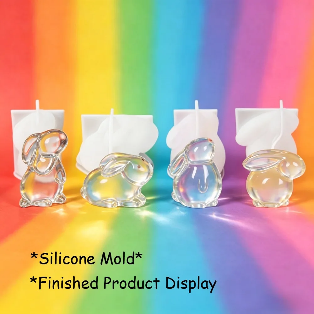 3D Rabbit Shape Silicone Ornament Mould Set, DIY Casting Mold for Drip Resin and Plaster Projects, Hand‑crafted Home Decorations, Great Holiday Presents for Halloween Xmas Thanksgiving, Interesting DIY Toy for Children Handmade Activities