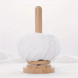 Bamboo And Wood Yarn Stand Yarn Spool Home Braided Yarn Spool Storage Stand Table Top Rotary Ball Wooden Winder