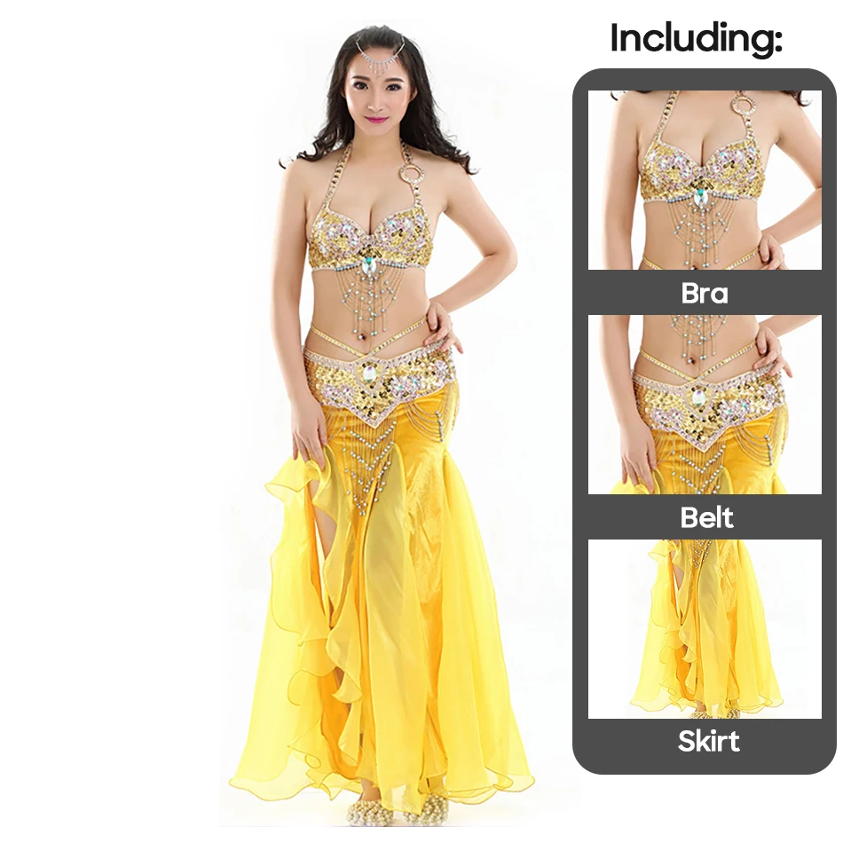 طقم بدلة تنورة وحمالة صدر من الفانيلا ، حزام مصنوع يدويًا ، زي أداء ، إكسسوارات رقص شرقي ، صيفي