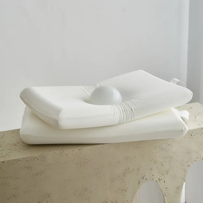 

1PCS 2025 new solid color neck pillow slow rebound memory cotton pillow core home dormitory student cervical pillow