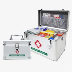 MINISO Household Medicine Box Emergency Medicine Box Medical Outpatient Box Aluminum Alloy Medicine Box Family First Aid Box