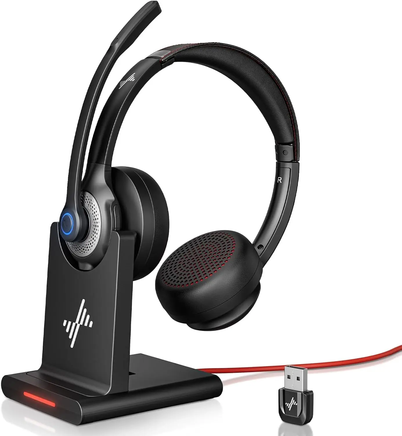 Bluetooth 5.2 Headset with Mic, Advanced Noise Reduction, Comfortable On-Ear, for PC/Laptop/Phone/Zoom/Office
