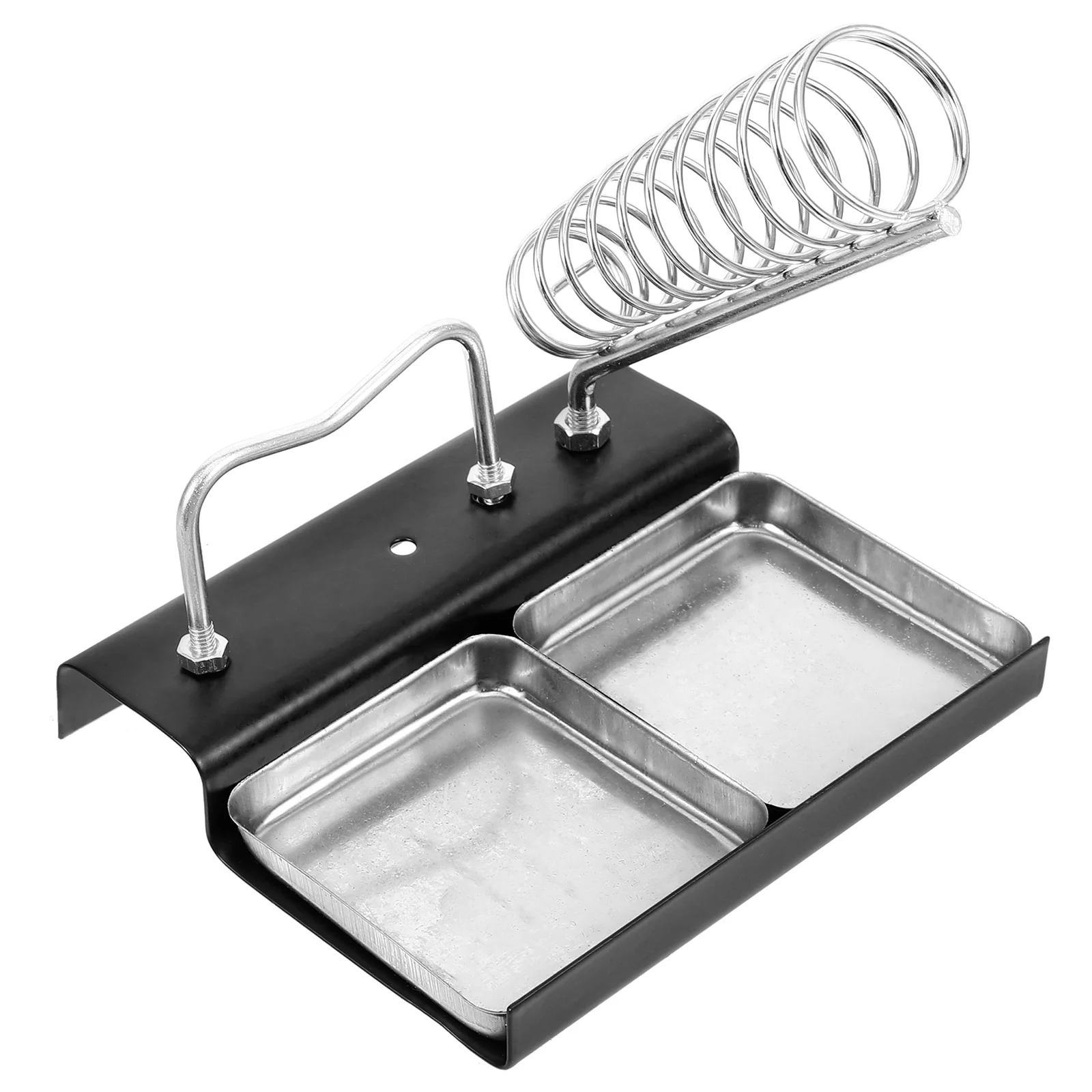 

Metal Double Soldering Iron Stand Durable Spring Holder Portable Multi-Use Support Station for Electronics Hobbyists