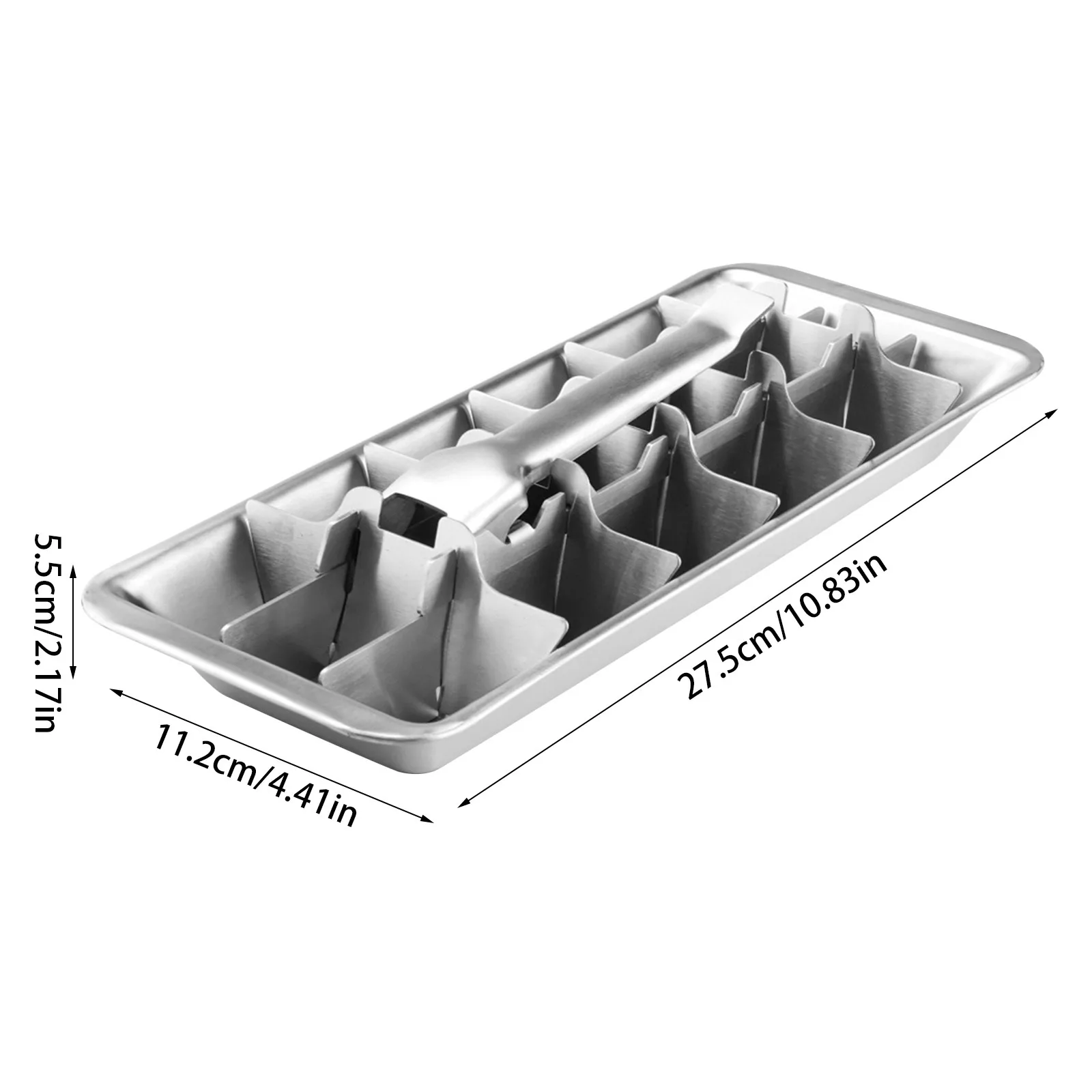 Stainless Steel Ice Tray, 18 Slot Ice Tray With Easy Release Handle For Making Various Ice Cubes And  Foods, Removable Slots