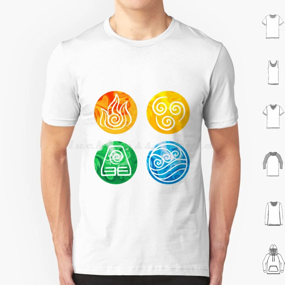 Four Sticker Pack The Last Airbender T Shirt 6Xl Cotton Cool Tee Waterbender Water Water Tribe Airbender Air Air Nomad Fire