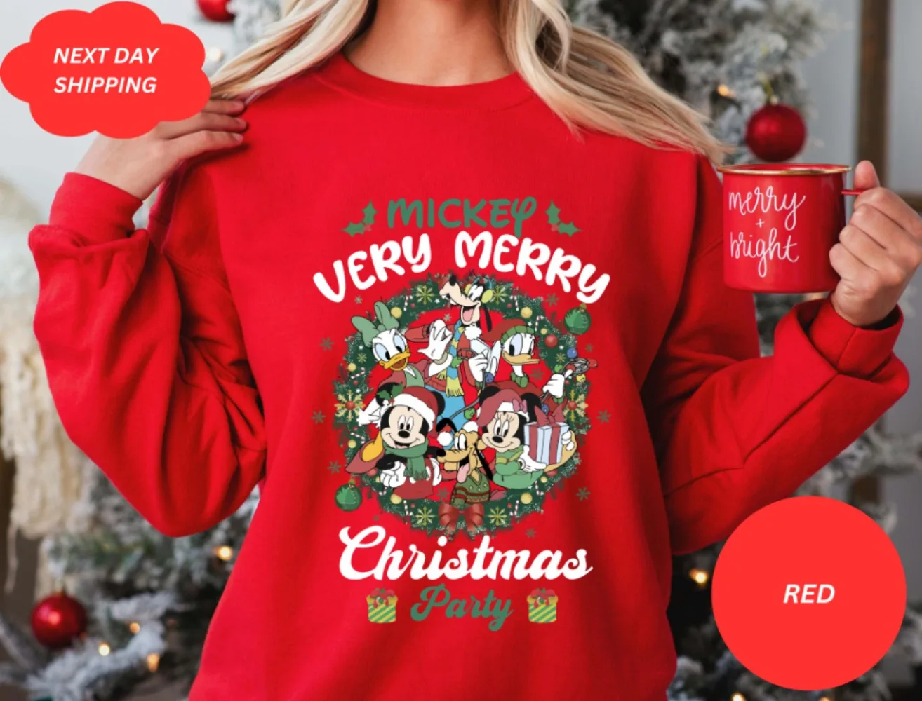 Bluza Świąteczna Mickey's Very Merry Christmas Party, Świąteczny Sweter Rodzinny, Mickey Christmas, Merry Disney Christmas