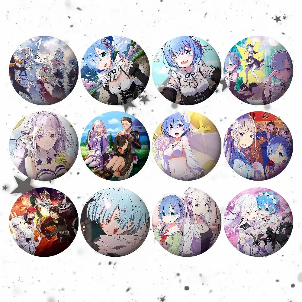 Anime Re Zero Starting Life In Another World Creative Funny Button Pins Brooches For Clothes Backpacks Nice Gifts For Friends