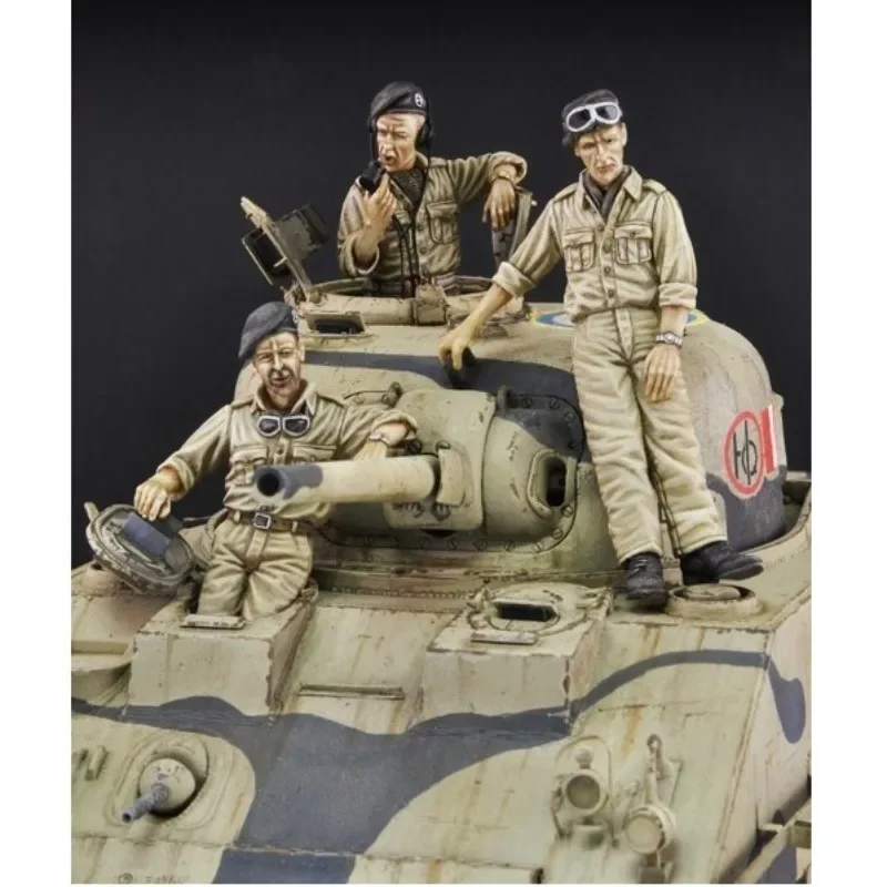 1/35 Scale Resin Figure Model Building Kit Hobby Miniature Diorama Toy Tank Crew 3 People Unassembled and Unpainted N1327